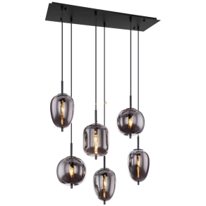   Függesztett lámpa, fekete, hat foglalattal - Blacky Globo 15345-6