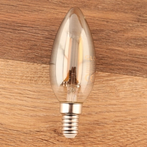  E14 LED fényforrás, 6W, 380lm, candlelight, füstszínű üveg