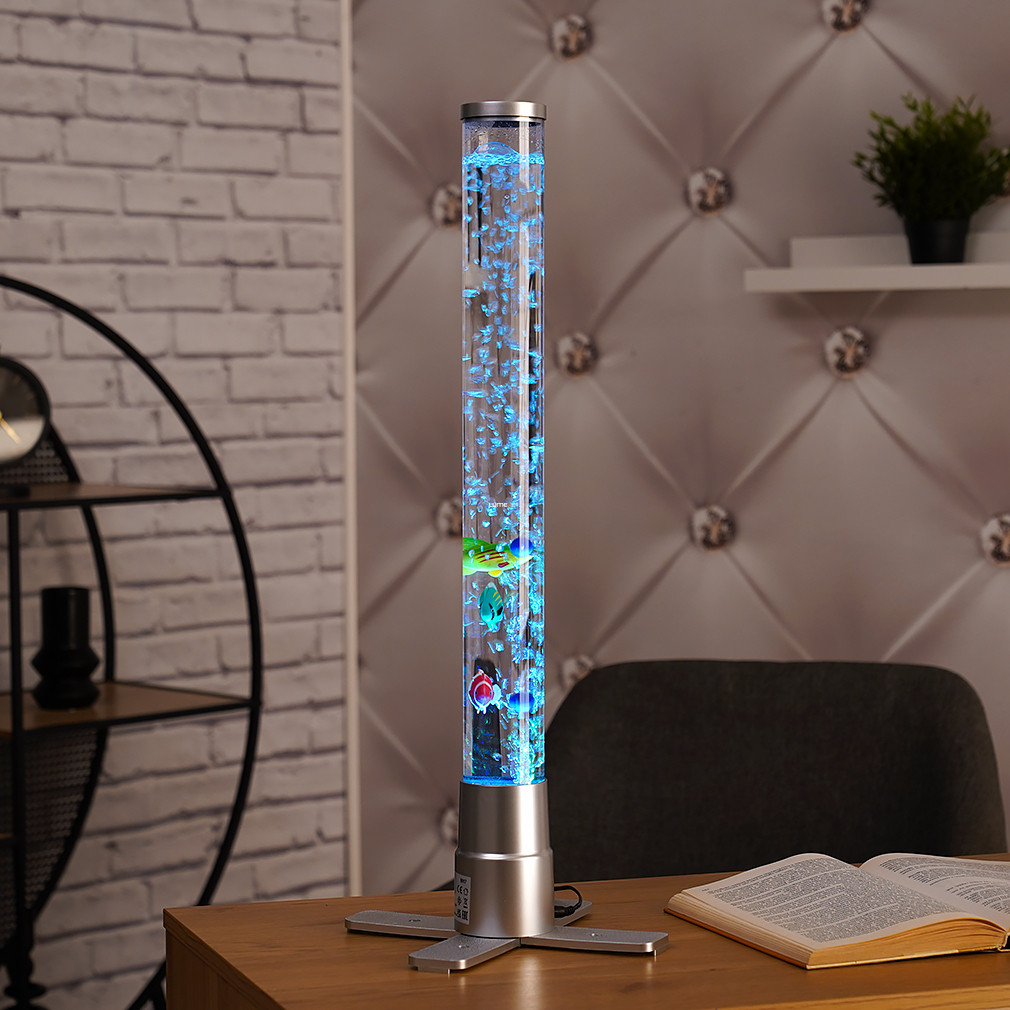 LED dekorációs állólámpa, 61 cm, ezüst - Mendoza Globo 9017, kapcsoló, változtatható szín RGB, 4 lm, 0,06 W