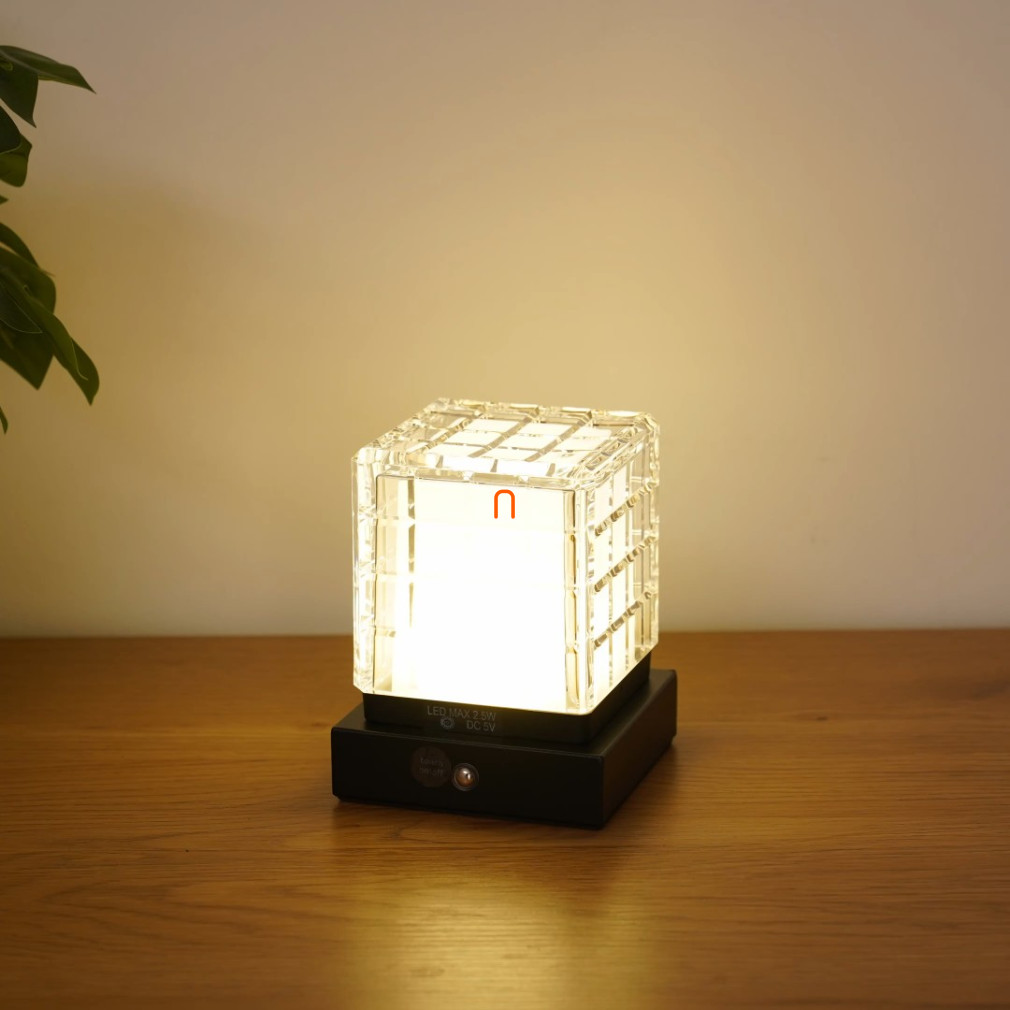 Szabályozható asztali LED lámpa fekete színben, tölthető 10 cm - Lunki Globo 21009S, akkumulátoros, hordozható, dimmelhető, 0.5 méretes kábellel, 2700-6500-4000 K, 206 lm, 2,5 W, 5 V