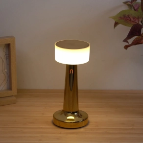   Szabályozható asztali LED lámpa, 21,5cm - Angelika Globo 58447M, akkumulátoros, tölthető, hordozható, dimmelhető, érintőkapcsolós, 1.5 méretes kábellel, 2700-6500-4000 K, 55 lm, 1 W, 230 V