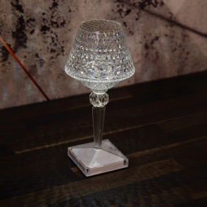   Szabályozható asztali kristály lámpa, 21 cm, - Gixi Globo 28070, USB, érintőkapcsolós, 2700-4000-6500 K, 50 lm, 1,5 W, 5 V