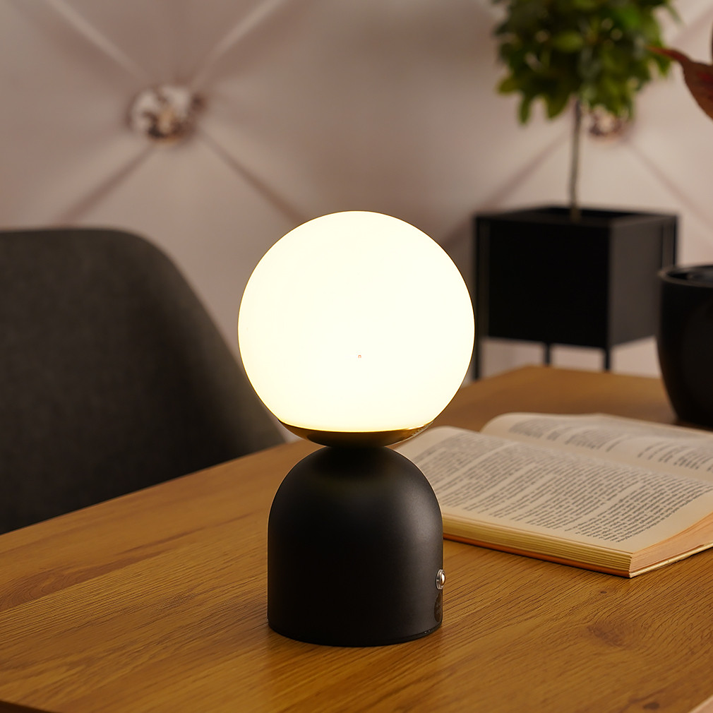 Hordozható asztali LED lámpa, 21 cm - Julsy Globo 21006S, memória, USB, akkumulátoros, tölthető, 2700-4000-6500 K, 189 lm, 2,5 W