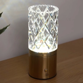   Szabályozható asztali LED lámpa sárgaréz színben, tölthető, 19 cm - Lunki Globo 21010M, akkumulátoros, hordozható, dimmelhető, 0.5 méretes kábellel, 2700-6500-4000 K, 185 lm, 2,5 W, 5 V