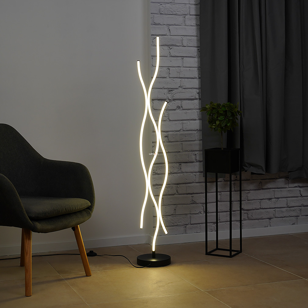 LED állólámpa matt fekete színben, 135 cm - Geronimo Globo 67206S, 3000 K, 1330 lm, 28 W