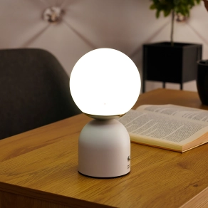   Érintőkapcsolóval szabályozható asztali LED lámpa 21 cm - Julsy Globo 21006W, memória, USB, akkumulátoros, hordozható, tölthető, 2700-6500 K, 189 lm, 2,5 W
