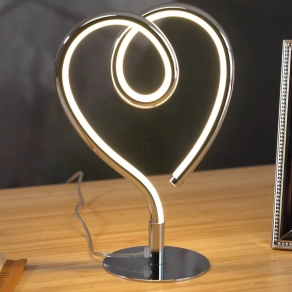   Asztali LED lámpa, szalag hatású, 23 cm, króm - Amore Globo 28054C - 3000 K, 250 lm, 6 W, 1.5 méteres kábel