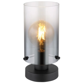   Füstszínű asztali lámpa, 26 cm - Florentina Globo 15907T - billenőkapcsolós, 1xE27 foglalattal, 230 V