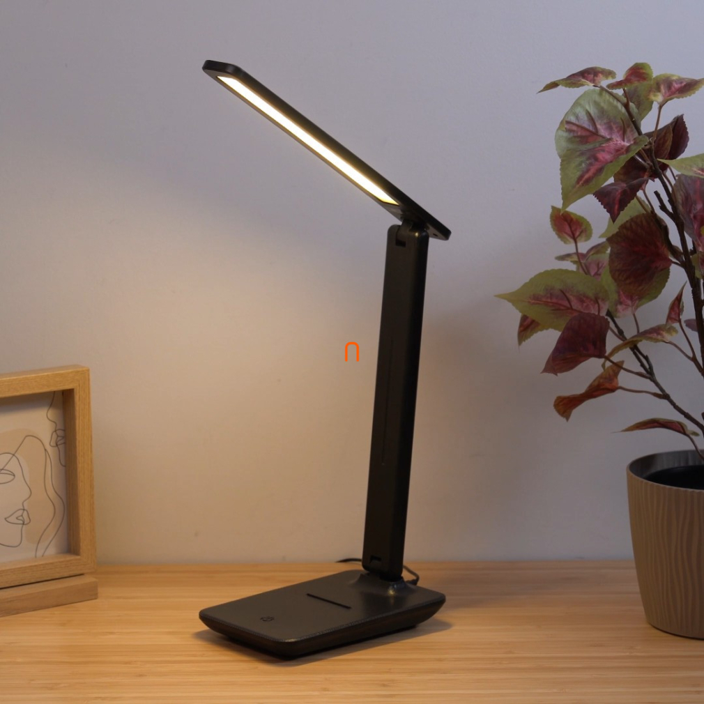 Szabályozható asztali LED lámpa- bőr hatású 50 cm - Brighton Globo 58439S, dimmelhető, USB kábellel, 1.2 méretes kábellel, 2700-6500-4000 K, 570 lm, 5 W, 230 V