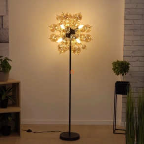   Állólámpa arany színű üveggömbökkel, 155 cm - Udo Globo 15633SA, talpkapcsoló, 6xE14 foglalattal, 230 V