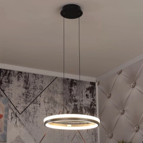   Függesztett LED lámpa kristály szegéllyel, 40 cm - Della Globo 67179H