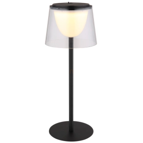   Érintőkapcsolós asztali LED lámpa, 34 cm, tölthető, áttetsző - Mariam Globo 58462K - szabályozható fényerősség, 3000 K, 150 lm, 1,8 W, 0.8 méteres kábel, akkumulátoros