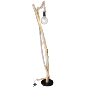   Fa állólámpa kender kötéllel, 150 cm - Nerida Globo 42060146X, talpkapcsoló, 1xE27 foglalattal, 230 V