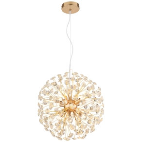   Design függesztett lámpa, kristály pitypang arany színben, 40 cm - Katrina Globo 64135H1