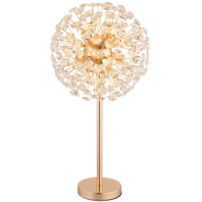   Design asztali lámpa, 65 cm, kristály pitypang arany színben - Katrina Globo 64135T - 350 lm, 3.5, 1.5 méteres kábel