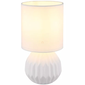   Asztali lámpa fehér színben, 23 cm - Sylas Globo 21730W - 1xE14, 230 V, IP20, 1.3 méteres kábel