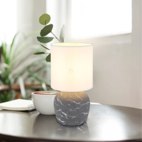   Márvány mintás asztali lámpa, 31 cm, fekete - Marble Globo 21739G - 1xE14, 230 V, IP20, 1.3 méteres kábel