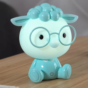   Érintőkapcsolós asztali LED gyereklámpa, kék bárány - Sheepy Globo 21760B - szabályozható fényerősség, 3000 K, 32 lm, 1 W, 1 méteres kábel, tölthető akkumulátor