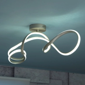   Design mennyezeti LED lámpa kristály berakással, nikkel - Swirl Globo 67341DN