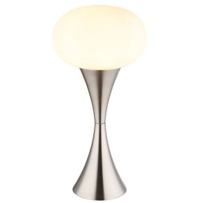   Asztali lámpa, 22 cm, nikkel-opál - Lula Globo 21027N - 1xE14, 230 V, IP20, 1.5 méteres kábel