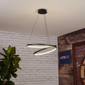   Bontott csomagolású Függesztett LED lámpa 37 W, melegfehér, fekete-fehér színű (Ruotale)