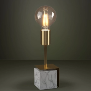   Asztali lámpa márvány hatású talapzattal, fehér, 26 cm - Carmita Eglo 390169, 1xE27 foglalattal, 220-240 V