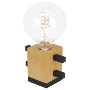   Fa kockás asztali lámpa, 11 cm - Levantara Eglo 390193, 1xE27 foglalattal, 220-240 V