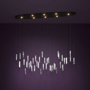   Függesztett LED lámpa buborékos üveg díszekkel - Sardenara Eglo 390349, 4000 lm, 3000 K, 8x4,2 W, 220-240 V