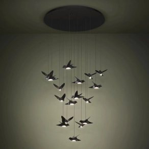   Madaras függesztett LED lámpa, fekete - Paratebueno Eglo 390352, 6460 lm, 3000 K, 17x3 W, 220-240 V, IP20