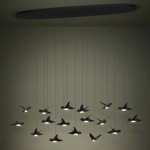   Madaras függesztett LED lámpa, fekete - Paratebueno Eglo 390353, 6460 lm, 3000 K, 17x3 W, 220-240 V, IP20