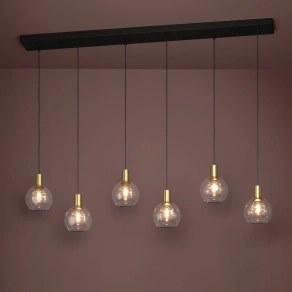   Függesztett LED lámpa üvegbúrákkal - Terque Eglo 390281, 3060 lm, 3000 K, 6x5,4 W, 220-240 V