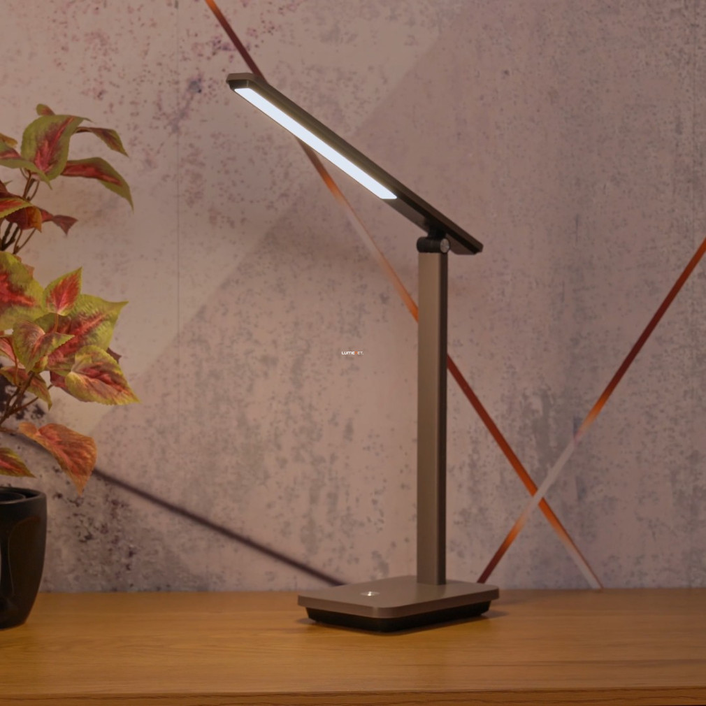 Asztali LED lámpa kávébarna színben, 35 cm - Iniesta Eglo 900958, USB, 3 lépésben szabályozható, 3000-6500 K, 360 lm, 3,6 W