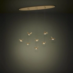   Madaras függesztett LED lámpa sárgaréz színben - Paratebueno 2 Eglo 390397, 4000 lm, 3000 K, 8x4,2 W, 220-240 V, IP20