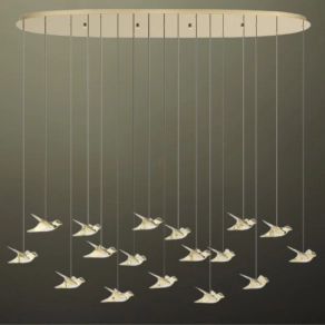   Madaras függesztett LED lámpa sárgaréz színben - Paratebueno 2 Eglo 390399, 6460 lm, 3000 K, 17x3 W, 220-240 V, IP20