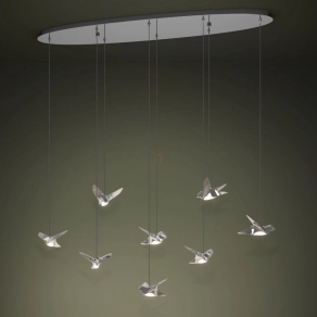   Madaras függesztett LED lámpa, króm - Paratebueno 1 Eglo 390401, 4000 lm, 3000 K, 8x4,2 W, 220-240 V, IP20