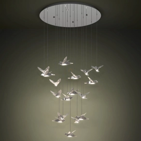   Madaras függesztett LED lámpa, króm - Paratebueno 1 Eglo 390402, 6460 lm, 3000 K, 17x3 W, 220-240 V, IP20