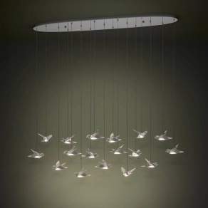   Madaras függesztett LED lámpa, króm - Paratebueno 1 Eglo 390403, 6460 lm, 3000 K, 17x3 W, 220-240 V, IP20