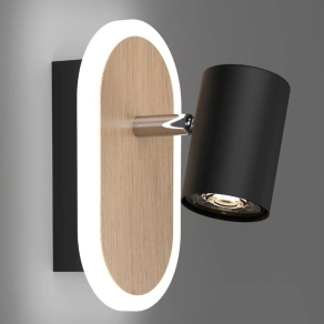   Fali LED spot lámpa keret , fekete-fa - Rimbocchi Eglo 901631, 850 lm, 3000 K, 7 W, 220-240 V