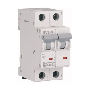   Eaton home kismegszakító 4, 5kA, kétpólusú, 20A, b jelleggörbe, hl-b20/2-194762