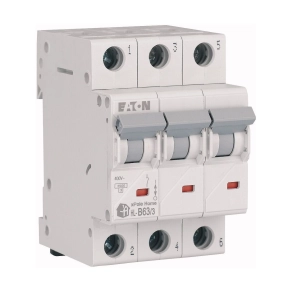   Eaton home kismegszakító 4, 5kA, három pólusú, 63A, b jelleggörbe, hl-b63/3-194787