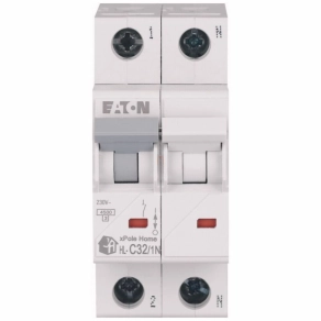   Eaton home kismegszakító 4, 5kA, 1P+N, 32A, c jelleggörbe, hl-c32/1n-194754